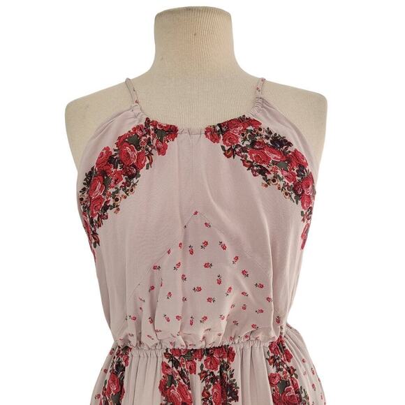 Free People Simona Floral Roses Midi Backless Halter Dress WITH POCKETS Size M - Picture 4 of 14